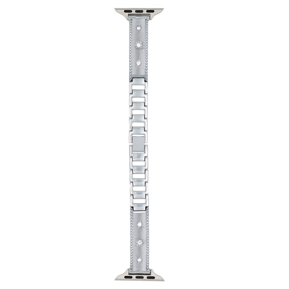 Bracelet Strap Apple Watch Series 49mm - 45mm - 44mm - 42mm Rhinestone Decor Stainless Steel Watch Band - Silver#serie_4