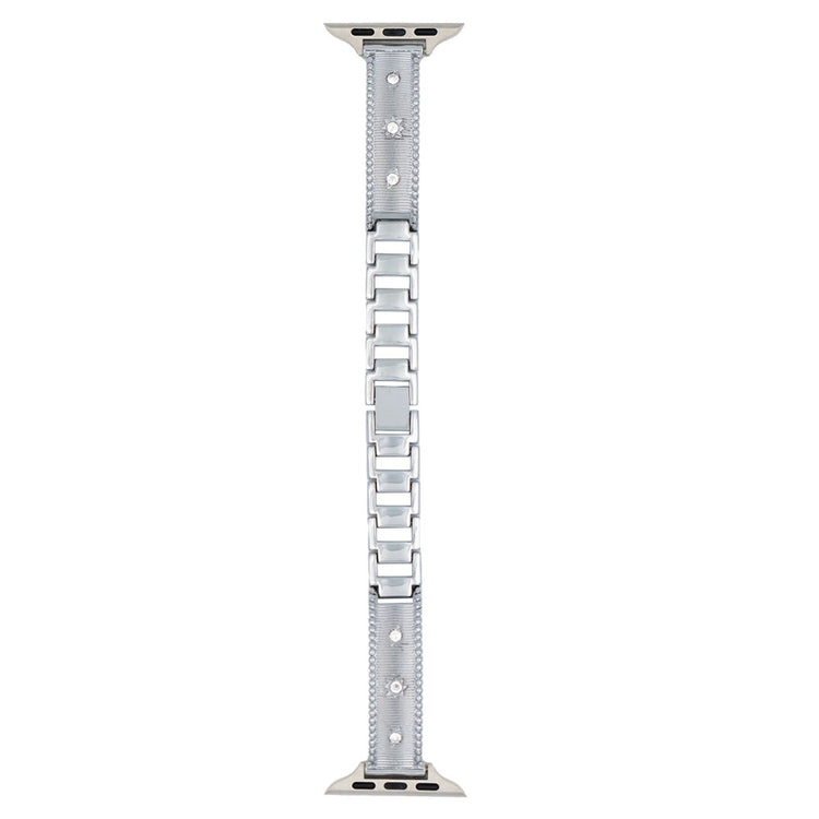 Bracelet Strap Apple Watch Series 49mm - 45mm - 44mm - 42mm Rhinestone Decor Stainless Steel Watch Band - Silver#serie_4