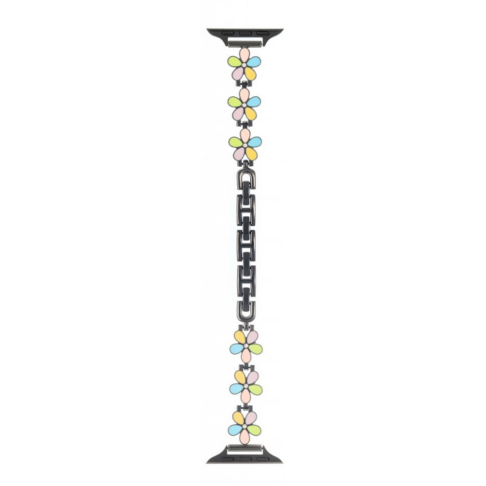 Metal Strap Apple Watch Series 41mm - 40mm - 38mm Five Softal Flower Bracelet Watch Band - Colorful  /  Black#serie_2