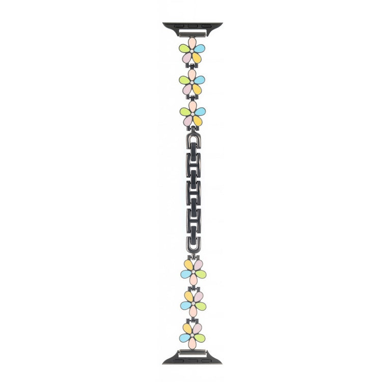 Metal Strap Apple Watch Series 41mm - 40mm - 38mm Five Softal Flower Bracelet Watch Band - Colorful  /  Black#serie_2
