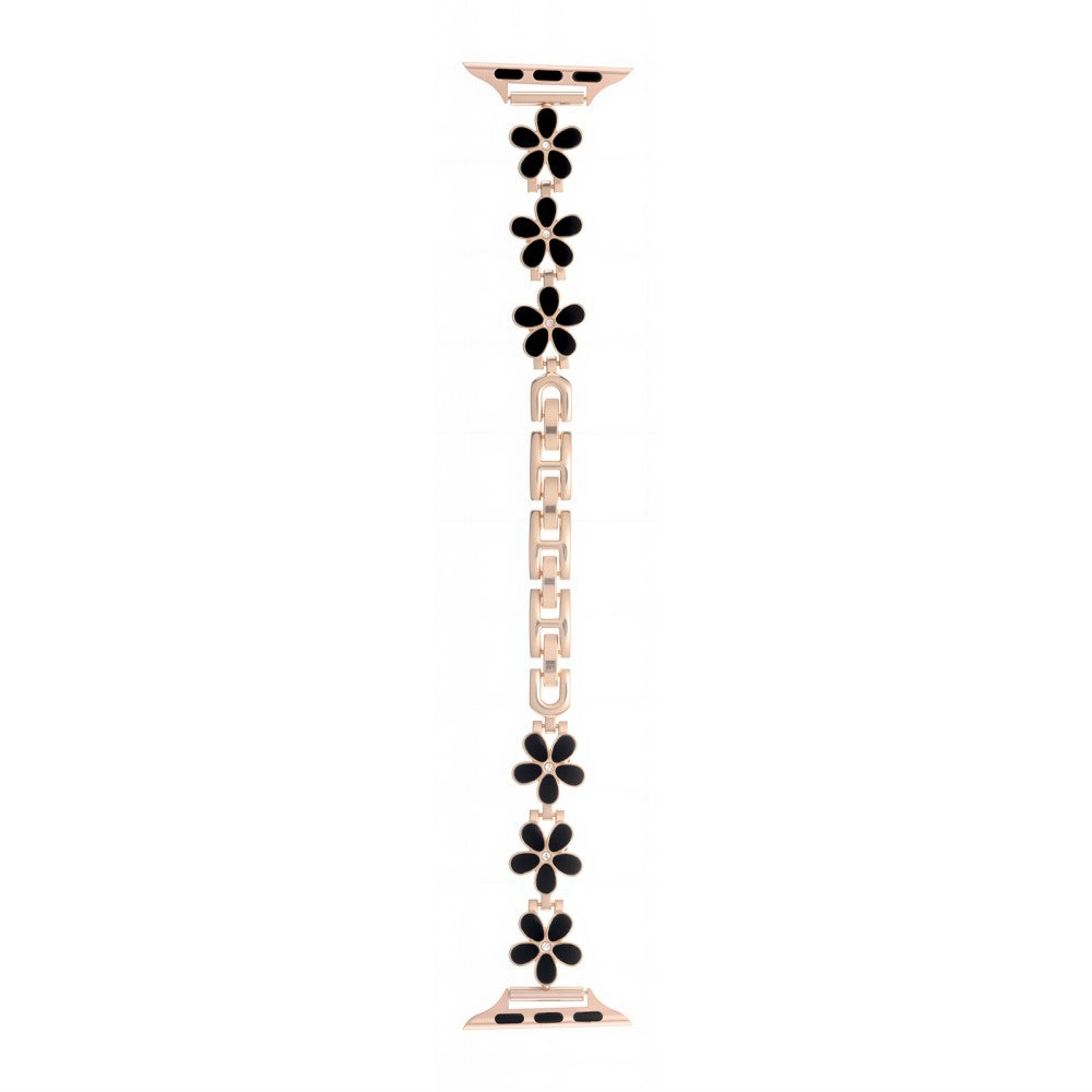 Metal Strap Apple Watch Series 41mm - 40mm - 38mm Five Softal Flower Bracelet Watch Band - Black  /  Rose Gold#serie_4