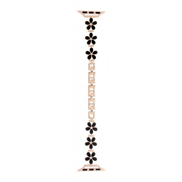 Metal Strap Apple Watch Series 41mm - 40mm - 38mm Five Softal Flower Bracelet Watch Band - Black  /  Rose Gold#serie_4