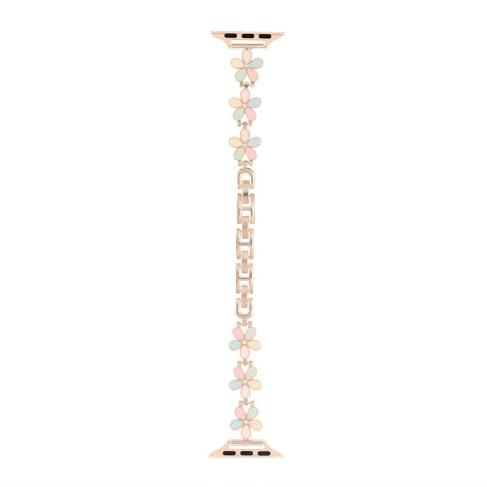 Metal Strap Apple Watch Series 41mm - 40mm - 38mm Five Softal Flower Bracelet Watch Band - Light Colorful  /  Rose Gold#serie_5
