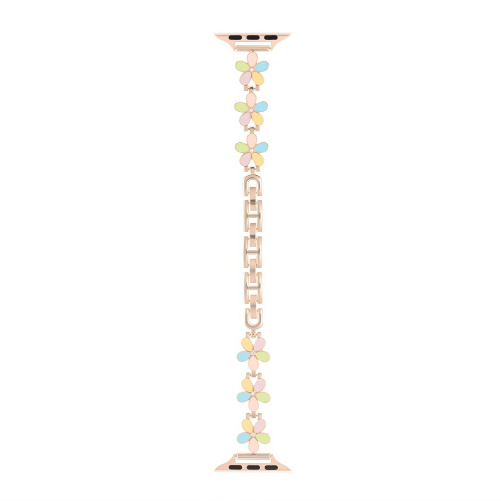 Metal Strap Apple Watch Series 41mm - 40mm - 38mm Five Softal Flower Bracelet Watch Band - Colorful  /  Rose Gold#serie_6