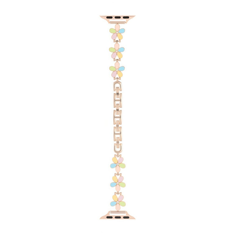 Metal Strap Apple Watch Series 41mm - 40mm - 38mm Five Softal Flower Bracelet Watch Band - Colorful  /  Rose Gold#serie_6