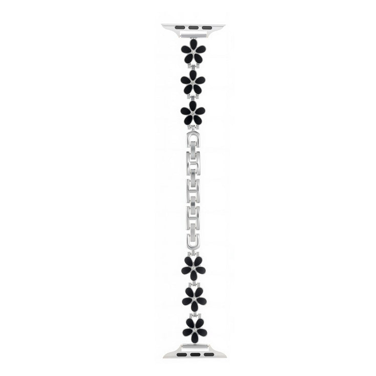 Metal Strap Apple Watch Series 41mm - 40mm - 38mm Five Softal Flower Bracelet Watch Band - Black  /  Silver#serie_8