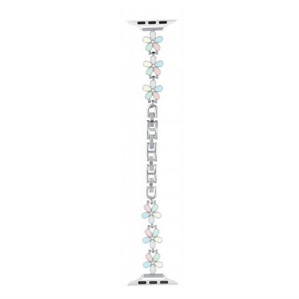 Metal Strap Apple Watch Series 41mm - 40mm - 38mm Five Softal Flower Bracelet Watch Band - Light Colorful  /  Silver#serie_9