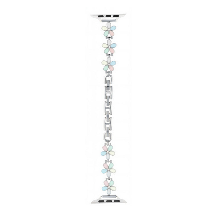 Metal Strap Apple Watch Series 41mm - 40mm - 38mm Five Softal Flower Bracelet Watch Band - Light Colorful  /  Silver#serie_9