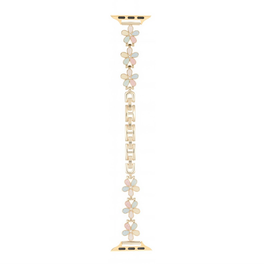 Metal Strap Apple Watch Series 41mm - 40mm - 38mm Five Softal Flower Bracelet Watch Band - Light Colorful  /  Gold#serie_14