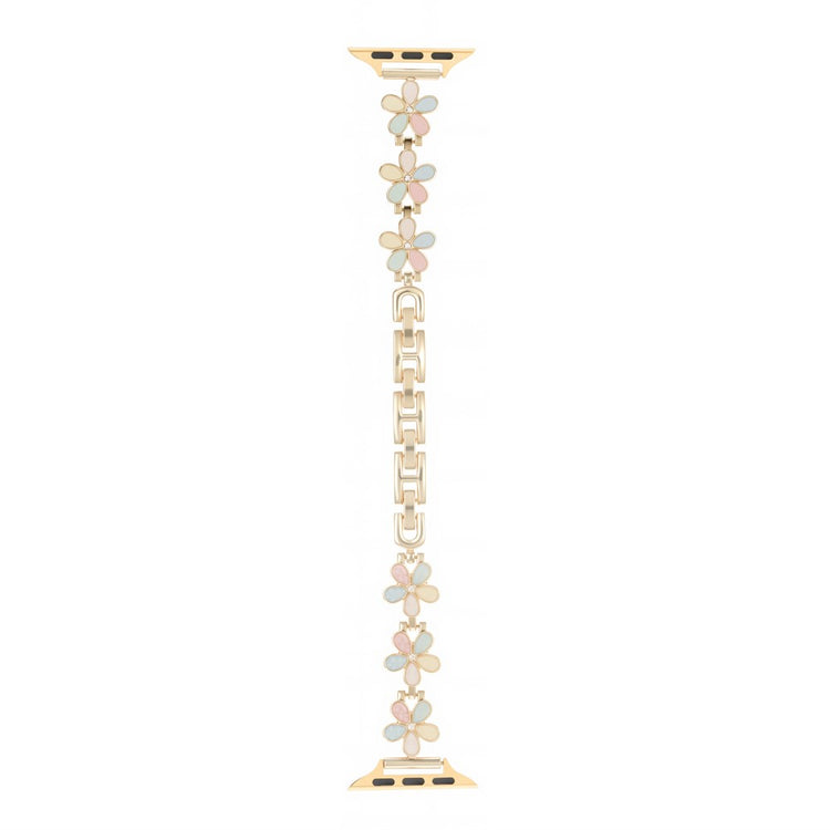 Metal Strap Apple Watch Series 41mm - 40mm - 38mm Five Softal Flower Bracelet Watch Band - Light Colorful  /  Gold#serie_14