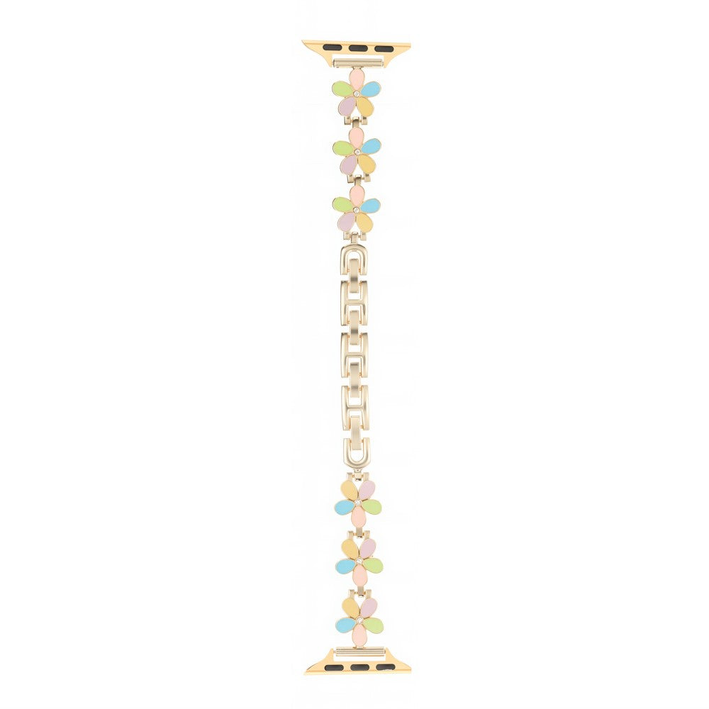 Metal Strap Apple Watch Series 41mm - 40mm - 38mm Five Softal Flower Bracelet Watch Band - Colorful  /  Gold#serie_15