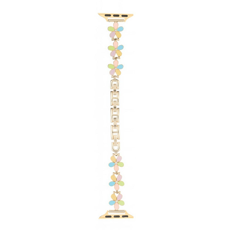 Metal Strap Apple Watch Series 41mm - 40mm - 38mm Five Softal Flower Bracelet Watch Band - Colorful  /  Gold#serie_15