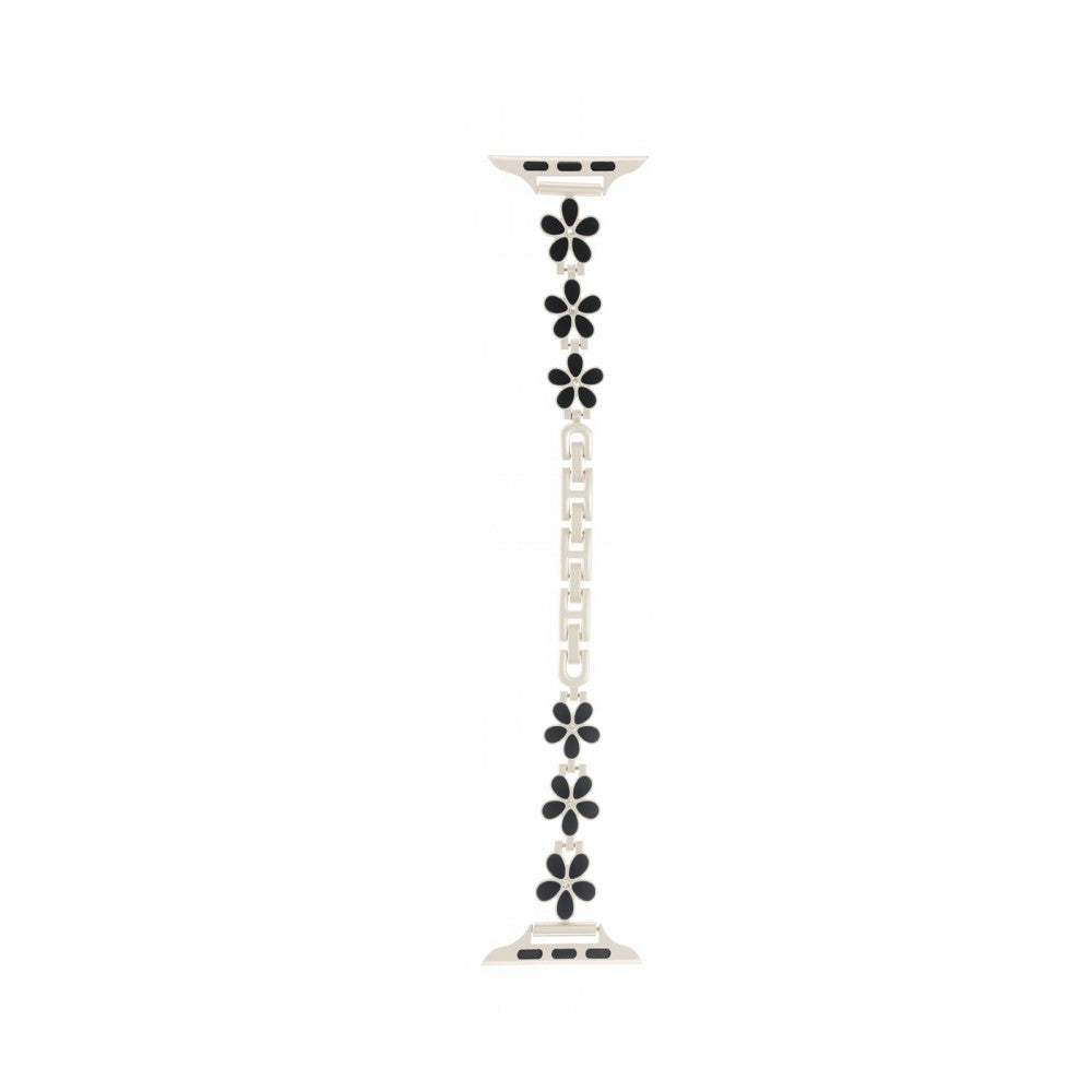 Metal Strap Apple Watch Series 41mm - 40mm - 38mm Five Softal Flower Bracelet Watch Band - Black  /  Starlight#serie_17