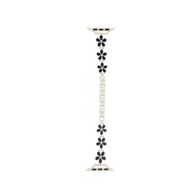 Metal Strap Apple Watch Series 41mm - 40mm - 38mm Five Softal Flower Bracelet Watch Band - Black  /  Starlight#serie_17