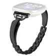 Rhinestone Decor D-Shaped Copper Bracelet Strap for Fitbit Versa 4/Sense 2