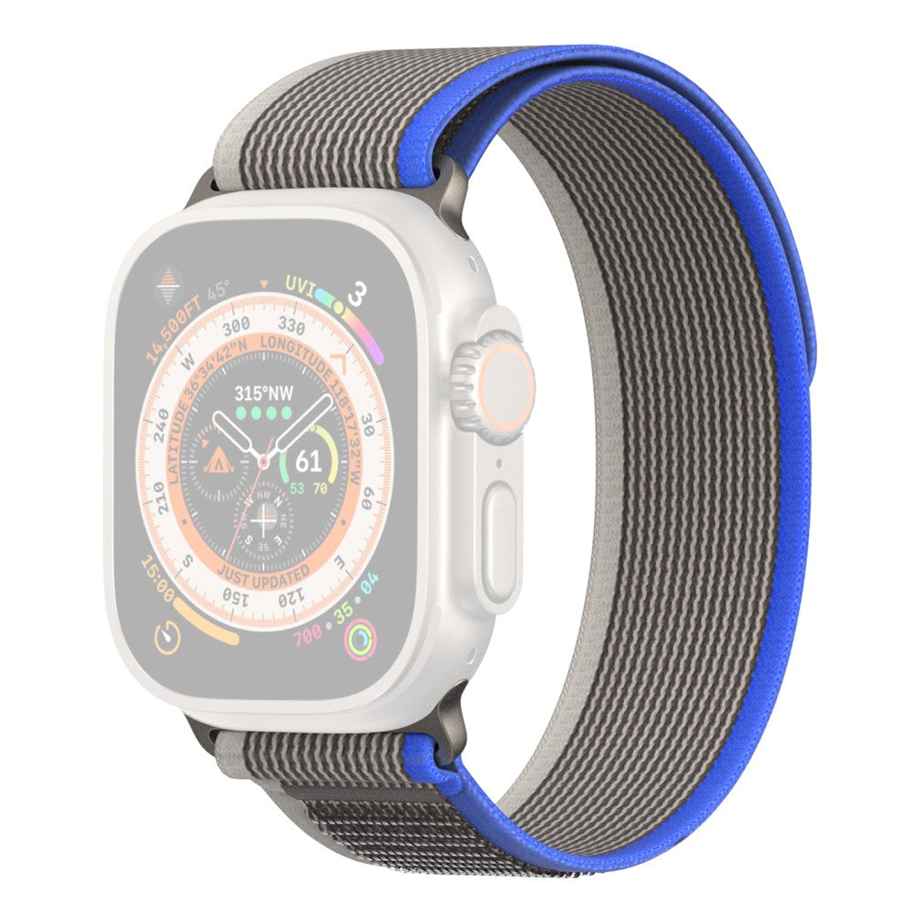 Rigtigt Sejt Metal Og Nylon Universal Rem passer til Apple Smartwatch - Blå#serie_2