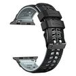 Silicone Dual Color Wrist Strap for Apple Watch - Black+Grey