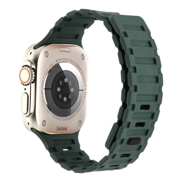 Meget Pænt Metal Og Silikone Universal Rem passer til Apple Smartwatch - Grøn#serie_15