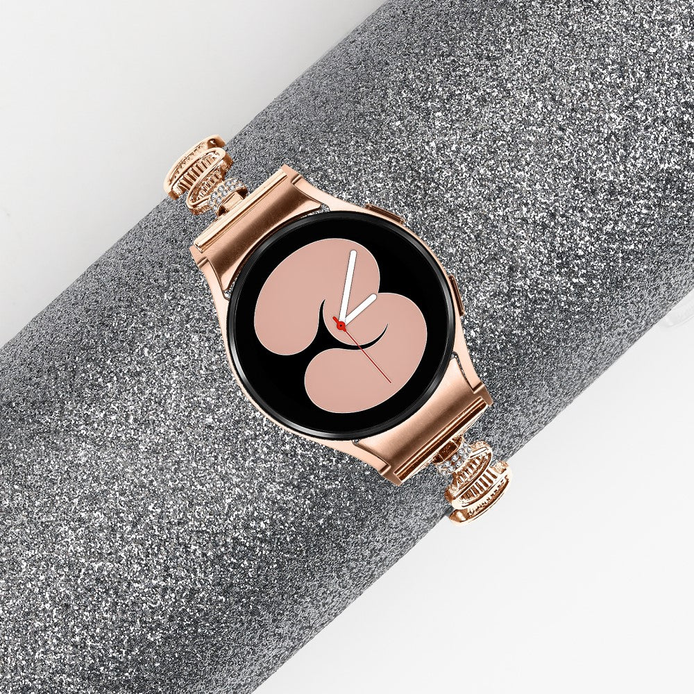 Super Fint Metal Og Rhinsten Universal Rem passer til Smartwatch - Pink#serie_3