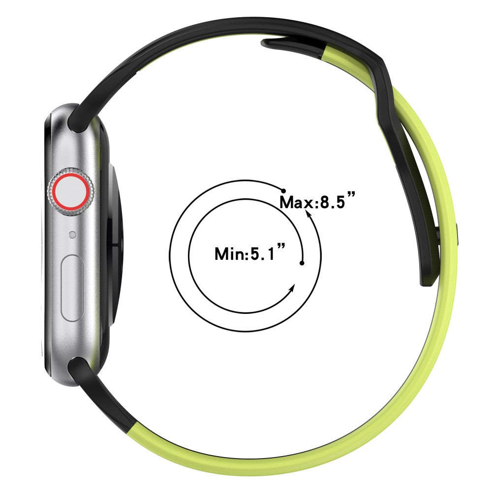 Watch Strap Apple Watch Series 9 8 7 41mm / SE (2023) SE (2022) SE Series 6 5 4 40mm / Series 3 2 1 38mm Dual-color Silicone Band - Black / Red#serie_1