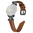 Watch Band Google Pixel Watch / Pixel Watch 2 Black Buckle Genuine Cowhide Leather Strap with M Shape Rhinestone Decor