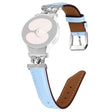 Watch Band Samsung Galaxy Watch Universal Genuine Cow Leather Rhinestone M-shape Connector Strap with Silver Buckle
