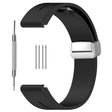 Huawei Watch GT 4 46mm / Samsung Galaxy Watch3 45mm / Garmin Venu 3 22mm Silicone Watch Strap Magnetic Silver Buckle Band