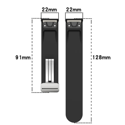 Huawei Watch GT 4 46mm / Samsung Galaxy Watch3 45mm Magnetic Silver Buckle Strap 22mm Dual Color Silicone Watch Band - Army Green+Black#serie_7
