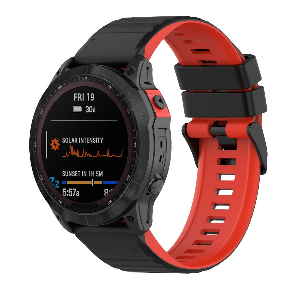 Solid Silikone Universal Rem passer til Garmin Smartwatch - Rød#serie_4