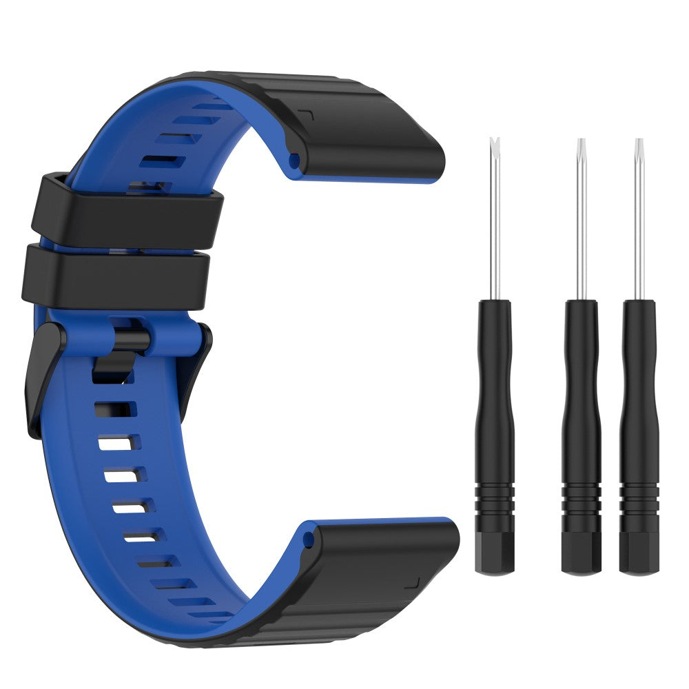 Solid Silikone Universal Rem passer til Garmin Smartwatch - Blå#serie_6