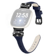 Black Buckle Wrist Band Fitbit Versa 3 / 4 / Sense / Sense 2 Butterfly Connector Smart Watch Strap - Dark Blue