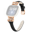 Rose Gold Buckle Band Fitbit Versa 3 / 4 / Sense / Sense 2 Genuine Cowhide Leather Watch Strap - Snake Texture
