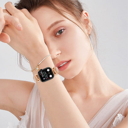 Rose Gold Buckle Watch Strap Apple Watch Series 9 / 8 / 7 / 41mm / 6 / 5 / 4 / SE / SE (2022) / SE (2023) 40mm / Series 3 2 1 38mm - Apricot#serie_3