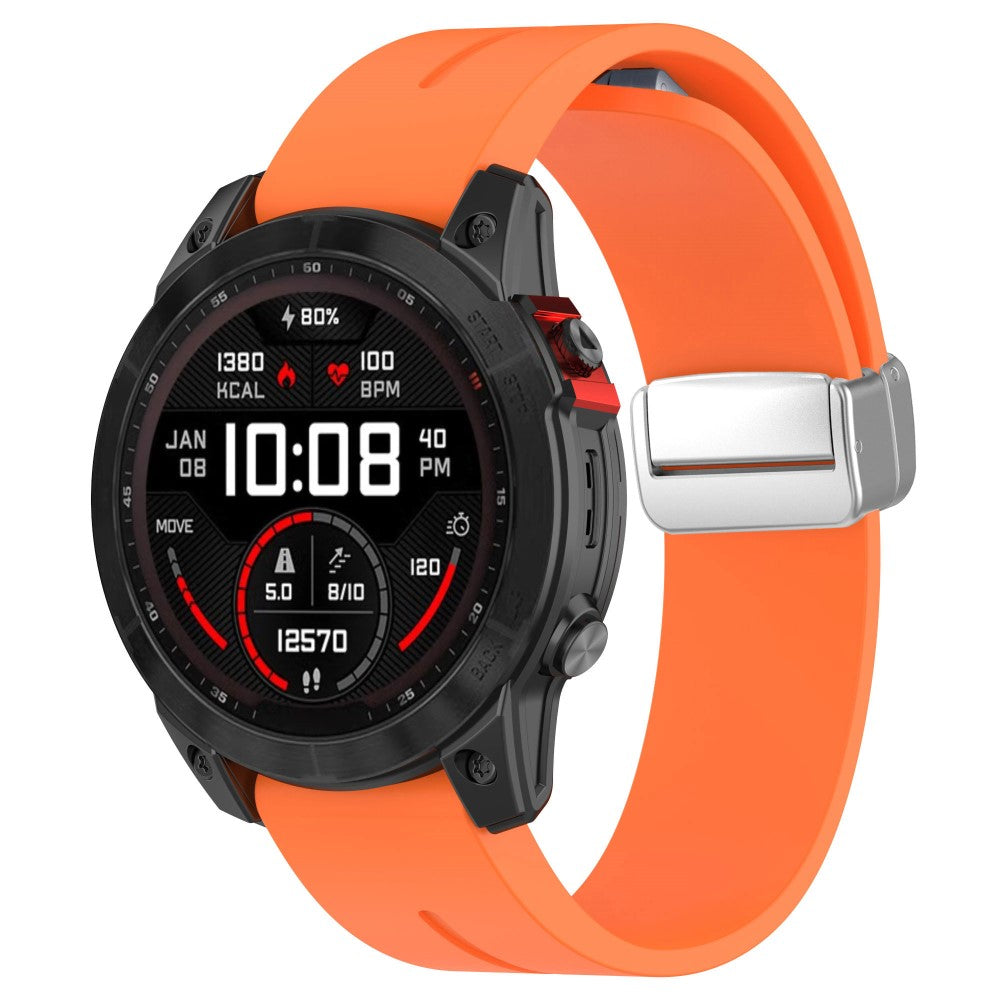 Helt Vildt Pænt Silikone Universal Rem passer til Garmin Smartwatch - Orange#serie_4