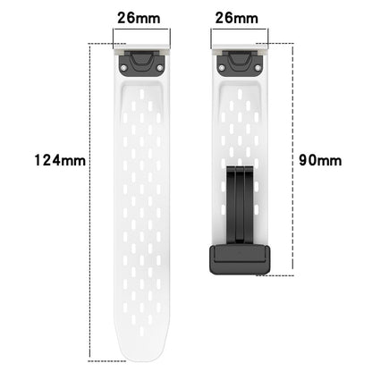 Garmin Tactix 7 Pro / Fenix 7X / Fenix 7X Solar Silicone Watch Strap 26mm Breathable Watch Band with Folding Buckle - Light Pink#serie_6
