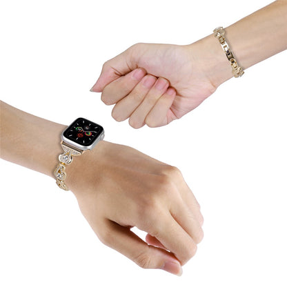 Apple Watch Series 41mm / 40mm / 38mm Bling Band Gourd Design Wriststrap - Gold#serie_2