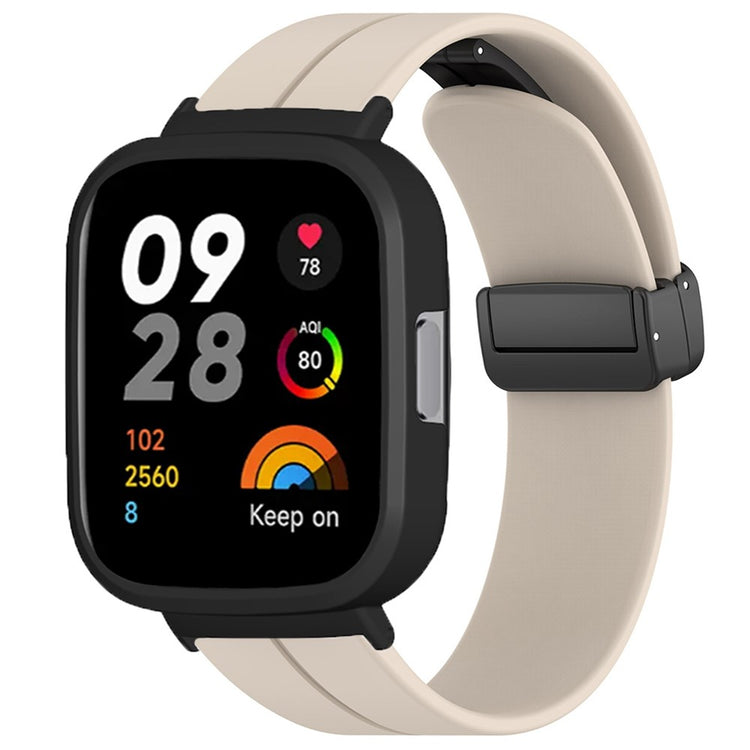 Sejt Silikone Rem passer til Xiaomi Redmi Watch 3 - Hvid#serie_4