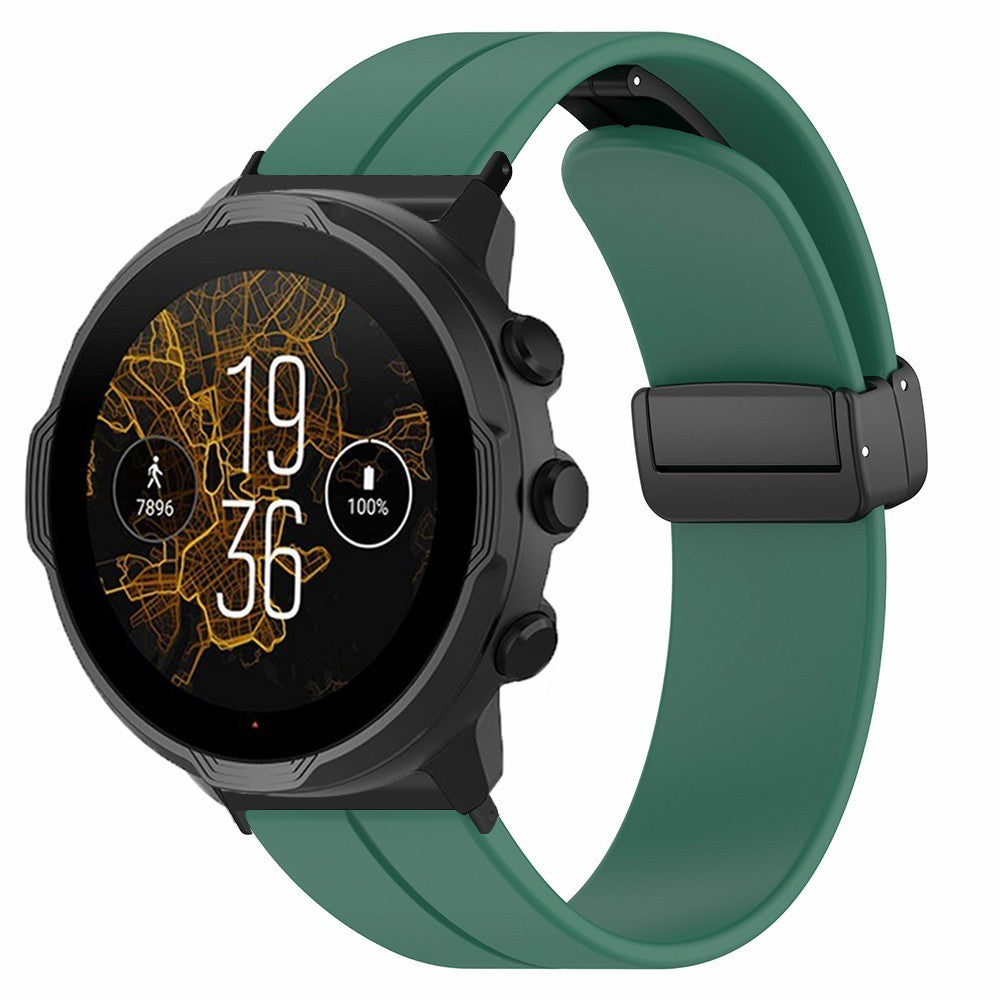Suunto Spartan Sport Wrist HR Baro / Suunto 7 Silicone Wrist Strap 24mm Watch Band (Thick Spring Bar) - Army Green#serie_12