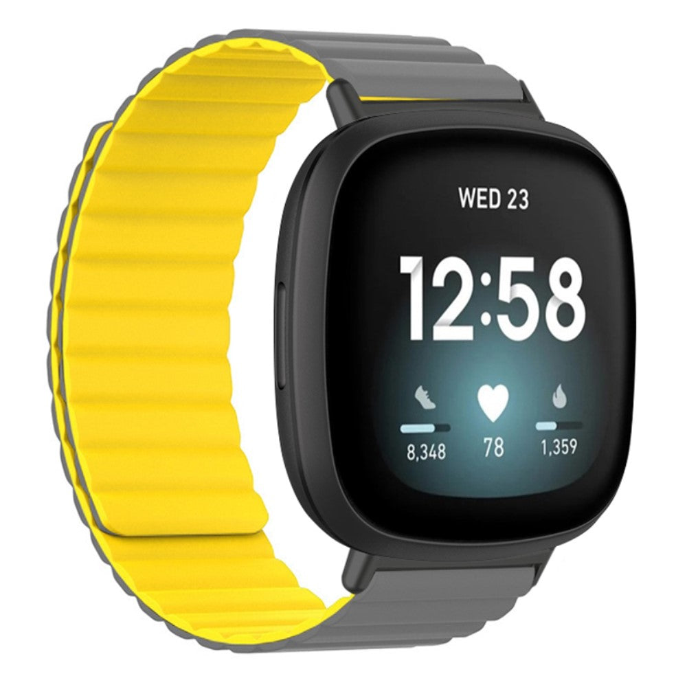 Super Sejt Silikone Universal Rem passer til Fitbit Smartwatch - Gul#serie_3