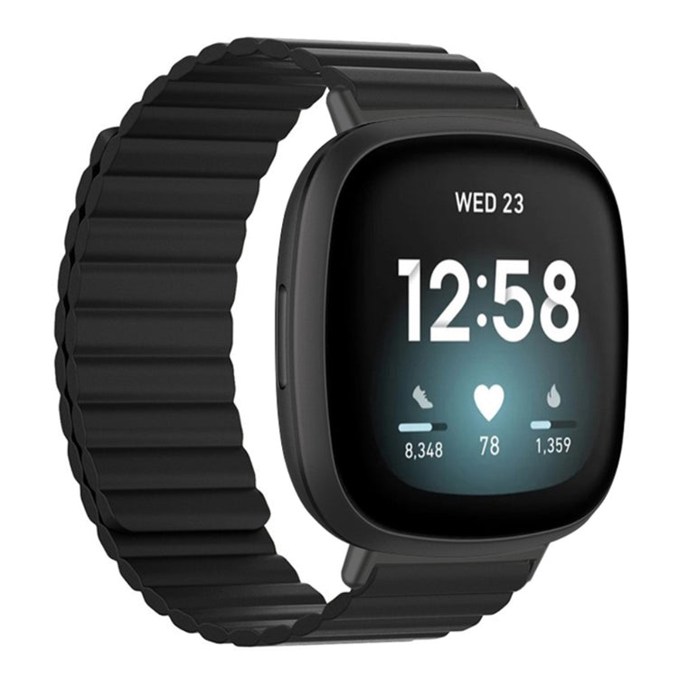 Super Sejt Silikone Universal Rem passer til Fitbit Smartwatch - Sort#serie_8