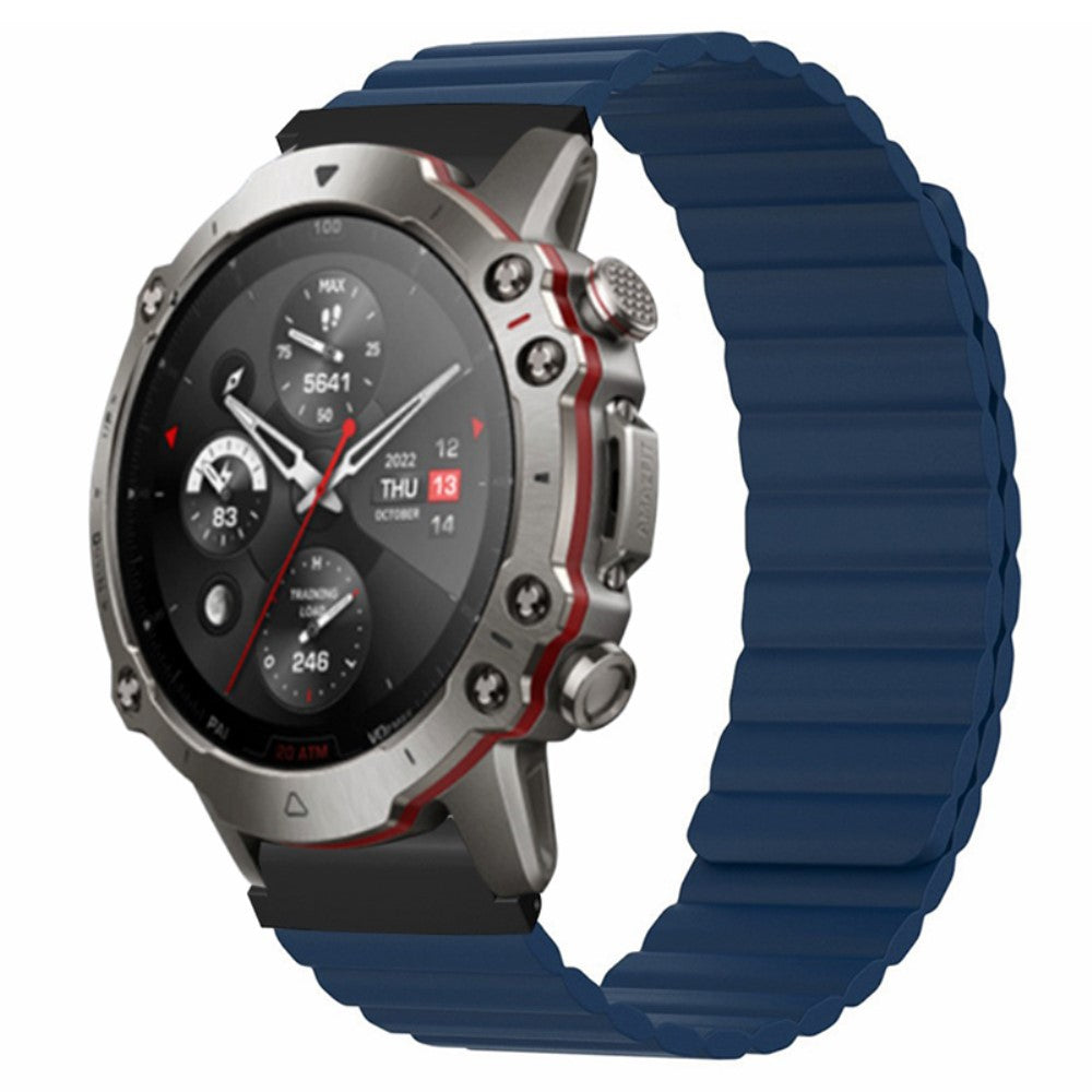 Huami Amazfit Falcon / Garmin Fenix 7 / 6 / 5 Magnetic Watch Band Flexible Replacement Strap with 22mm Bump Resistant Connector - Dark Blue#serie_3