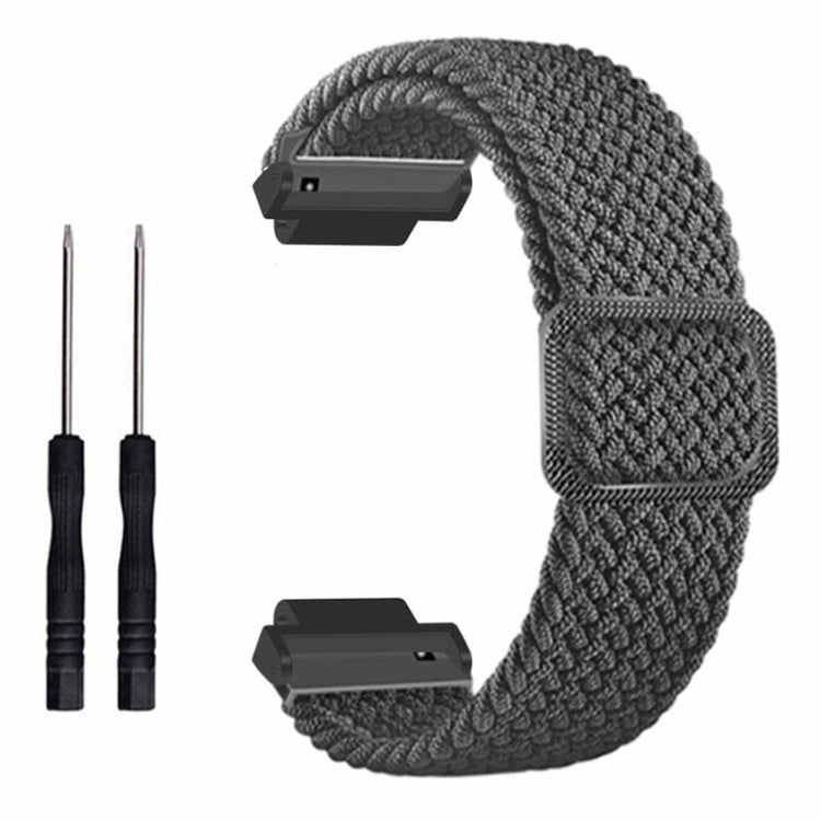 Fed Nylon Universal Rem passer til Garmin Smartwatch - Sølv#serie_11