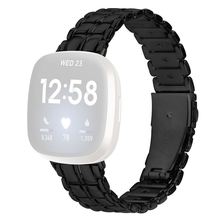 Fint Metal Universal Rem passer til Fitbit Versa 4 / Fitbit Sense 2 - Sort#serie_1