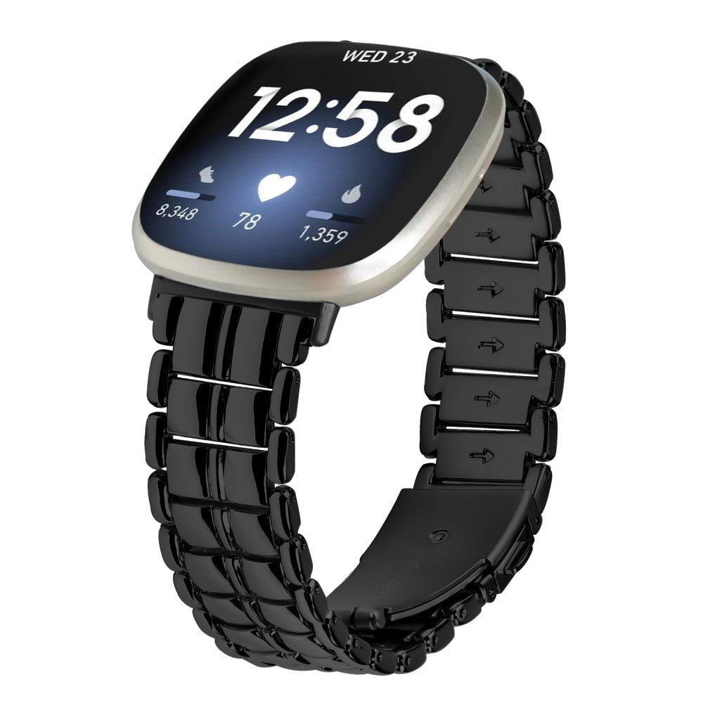 Fint Metal Universal Rem passer til Fitbit Versa 4 / Fitbit Sense 2 - Sort#serie_1