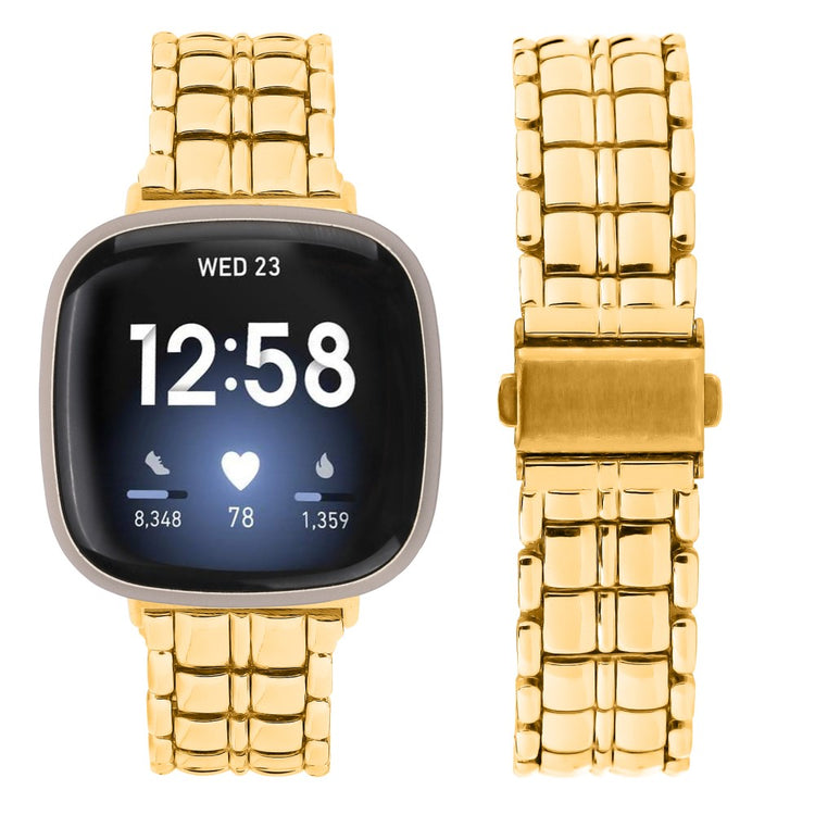 Fint Metal Universal Rem passer til Fitbit Versa 4 / Fitbit Sense 2 - Guld#serie_2