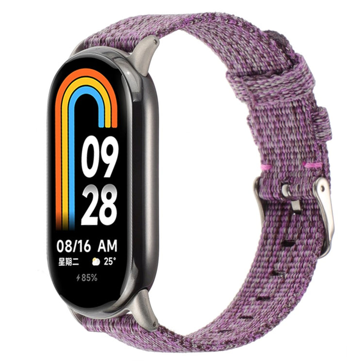 Super Smuk Nylon Rem passer til Xiaomi Smart Band 8 - Lilla#serie_3