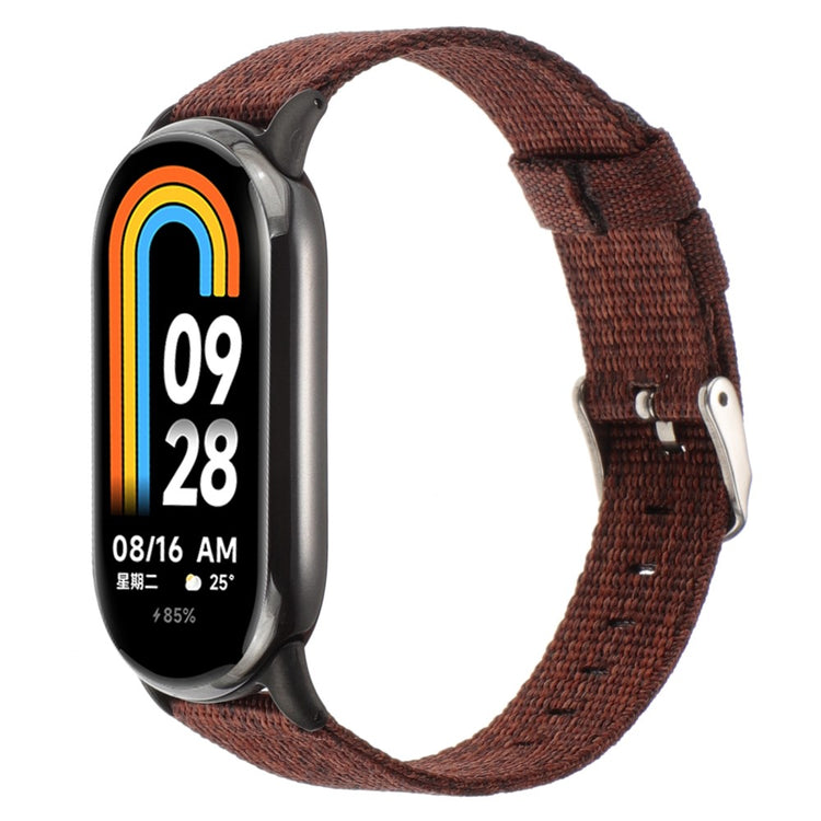 Super Smuk Nylon Rem passer til Xiaomi Smart Band 8 - Brun#serie_11