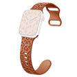 Apple Watch Series 49mm - 45mm - 44mm - 42mm Universal Flexible Leopard Pattern Watch Strap - Tan