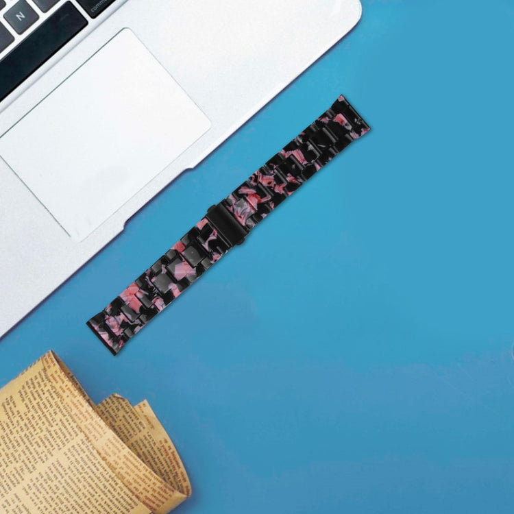 Misfit Vapor Watch Band Water Resistant Resin Replacement Watch Strap - Black Pink Flower#serie_10