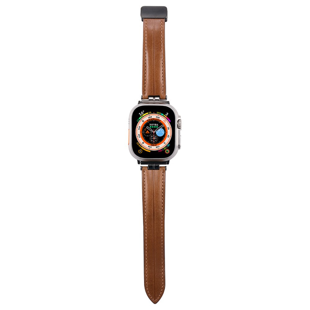 Super Fint Kunstlæder Universal Rem passer til Apple Smartwatch - Sort#serie_8